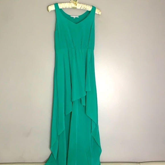 Amanda Uprichard silk breeze high low maxi slip dress Small Tiffany blu green - Picture 1 of 6